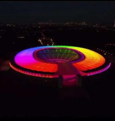 Das Olympiastadion Berlin gestern Abend