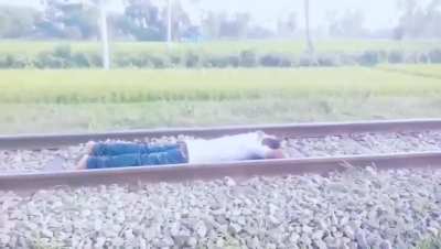 Real life NPC risking his life for the views or get some attention.