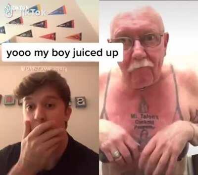 i cant be bothered to crop this tiktok so it only shows the guy on the right. ignore the left side.