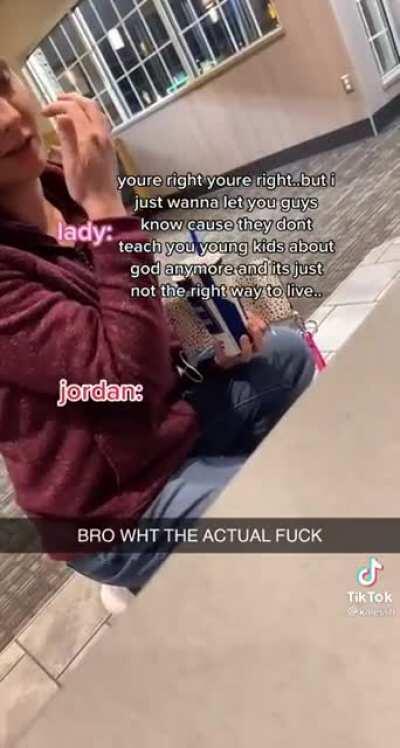 Christian Karen teaches random kids what they should do to get to heaven