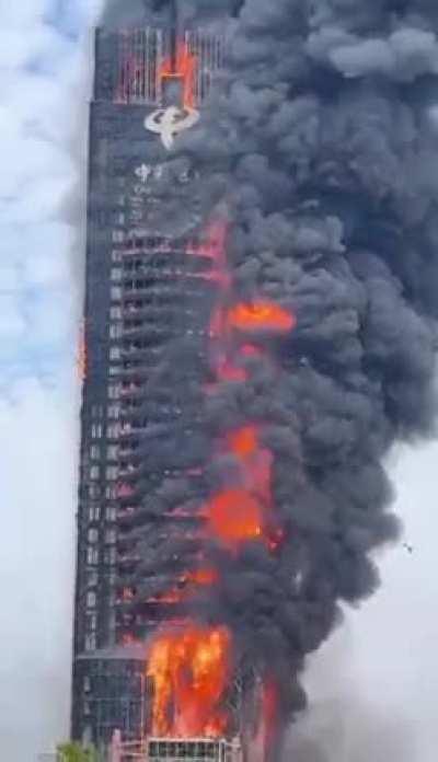 Changsha China Telecom Building on Fire 16/09/2022