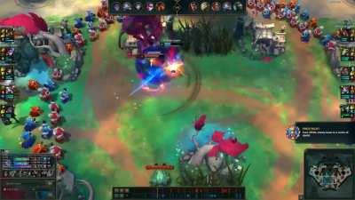 Yuumi bug during Prize Fight on Nexus Blitz. Yuumi clutches a 1v2!