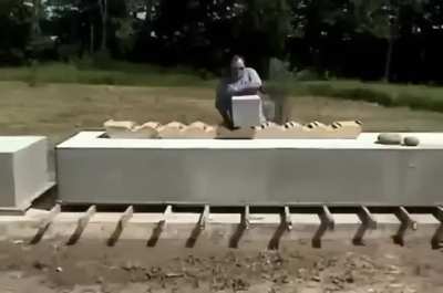 Man Moves Huge Blocks Without Machinery, His Own Stone Henge