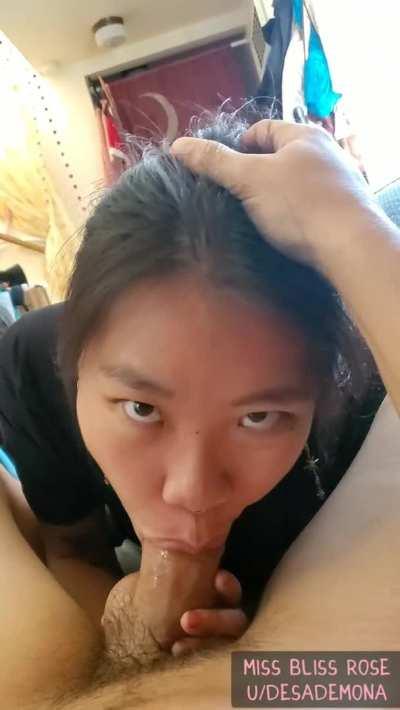 I learned to massage his cock with the back of my throat...he definitely loves it!