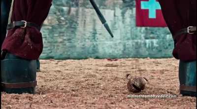 Alice Lucy Kicks a Man in the Balls, Hits and Stabs a Halberd Into Men’s Balls in Mad Heidi (2022)