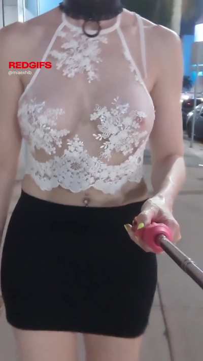 I went for a walk in public braless with a white sheer top