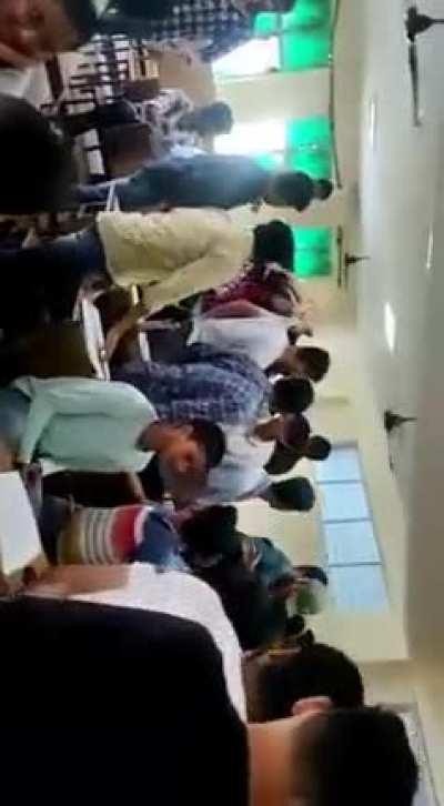 students start a fight in the midde of class in India