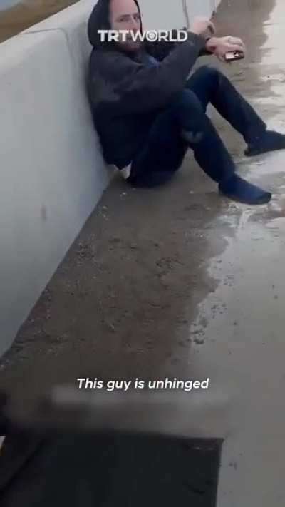 A zionist got out of his car to attack anti, genocide protesters and then had the ambulance called for him