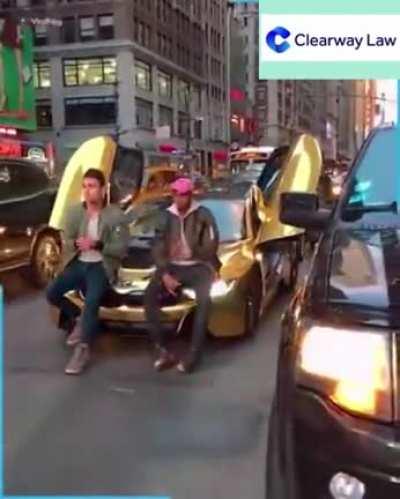 Blocking a busy street for a photo session