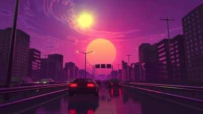 'The Drive' Made for my Instagram & Wallpaper Engine. (links + HD original in comments)