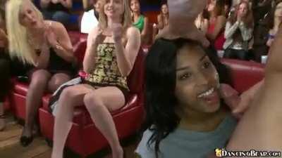 Party facial in front of friends