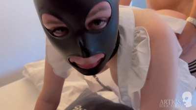 Ecstasy. Pure lust and thirst in my eyes while I'm getting pounded from behind ... I just can't get enough of this bull's cock 🤤 [F][M]