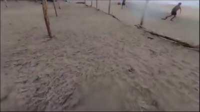 Wrong place, wrong time at a beach in Michoacán, Mexico