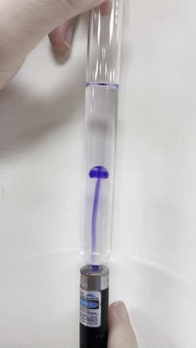 Made a test tube mushroom cloud with some photochromic spiropyran !