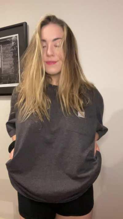 hey, if you let me borrow your t-shirt, i can hide my titties in it !!