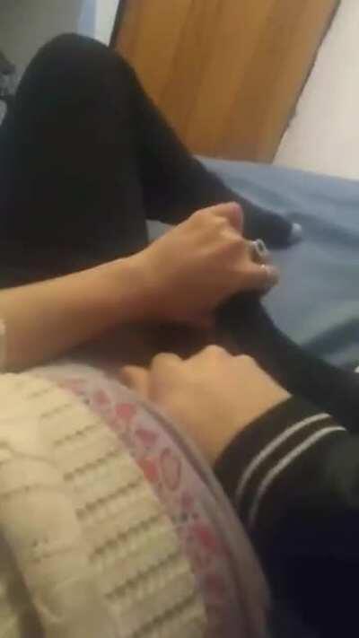 My sister was sad so I gave her some attention to make her feel better.[F19]