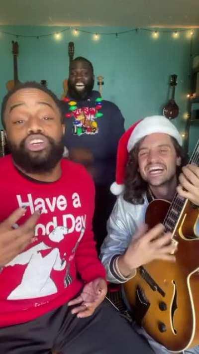 some delightful New-Orleans-style caroling, done by Joshua Starkamn, Rahim Glaspy, and HaSizzle (