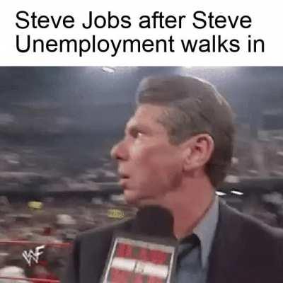 Steve Stagflation: Applelord of the people above a specified age not being in paid employment or self-employment but currently available for work.