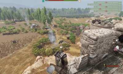 The trebuchet is for destroying walls not making headshots! Trebuchet operator: Hold my grain