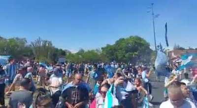 Regular street in a Beunas Aires suburb celebrating the win.
