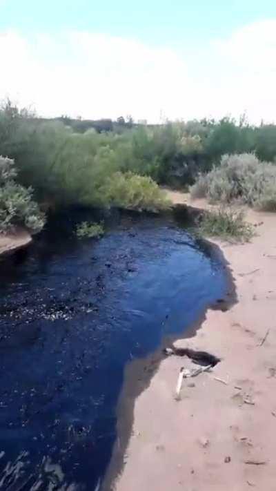 Oil pipeline broke creating a 