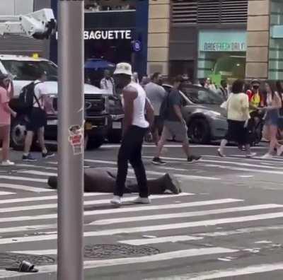 New York man goes to sleep in middle of the road