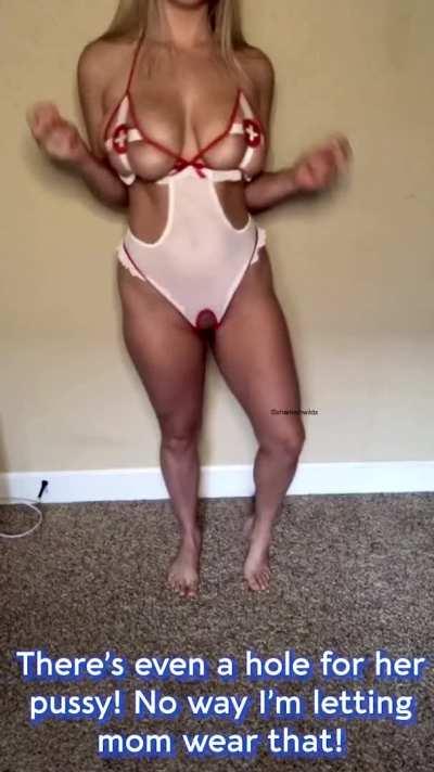 Helping My Busty Blonde Mom Pick Halloween Costumes