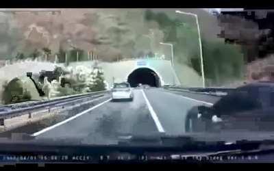 Ferrari causes car crash