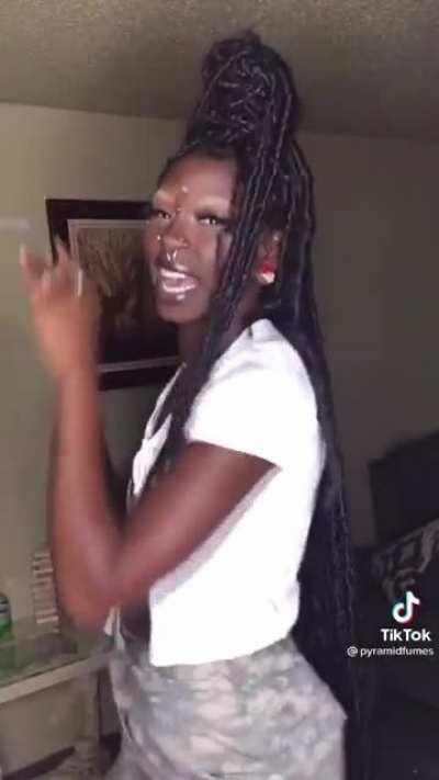 Her right one keeps cresting, it has a piercing