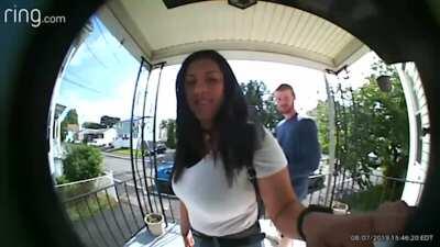 A protective father meets his daughter's date for the first time through a video doorbell
