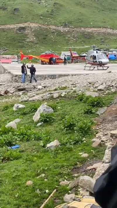 Getting close to helipad to click selfie 