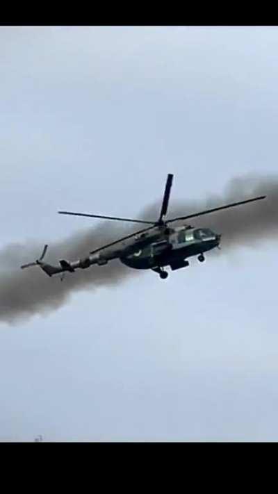 Ukrainian Mi-8 on a fire mission