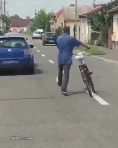 Trying to ride a bike