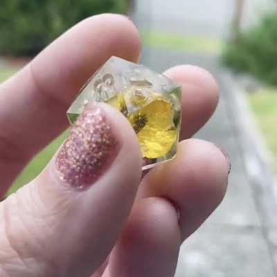 Butterfly garden dice. Can't wait to polish and ink this set. :)