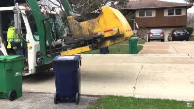 Garbage truck catches fire!