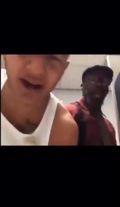 Blocking sink for man trying to wash his hands