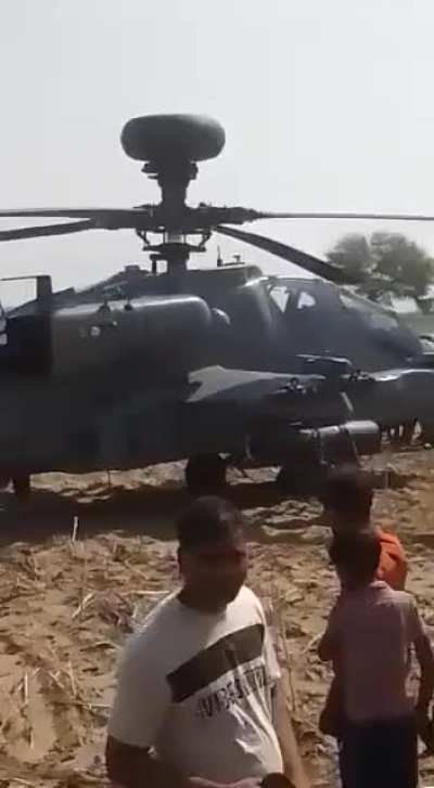 An Indian Air Force Apache attack helicopter made a precautionary landing in a village in the Bhind district of Madhya Pradesh