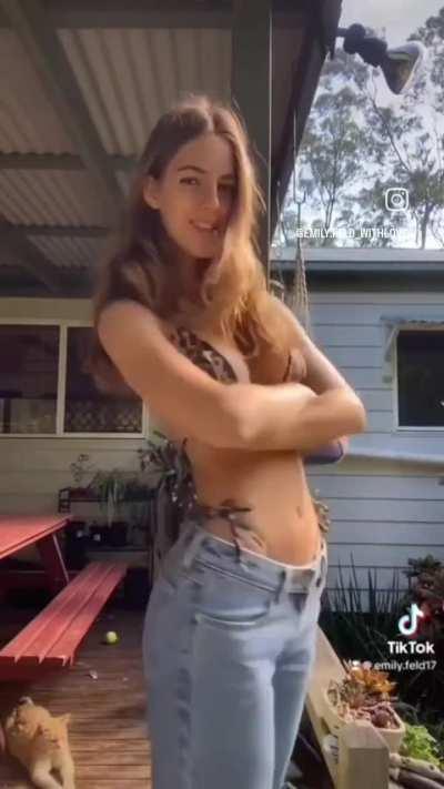 Emily feld in the backyard