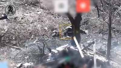 A Russian soldier threw a grenade launcher to the ground, causing it to detonate