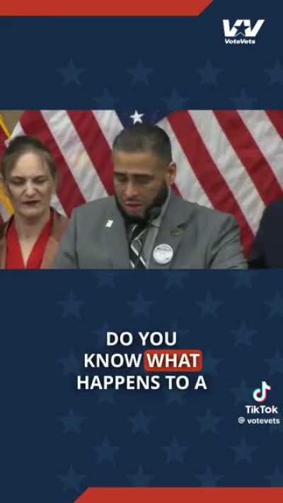 Disabled Combat Veteran & VA Worker Eric Rodriguez holds up email other veteran VA workers got from the draft-dodging President and his Apartheid man-baby