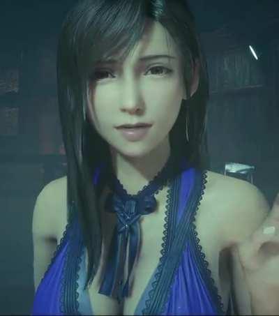 Tifa's slow realization that she's talking to Cloud in a dress