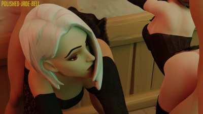 Dva and Ashe Costumed Up And Doggystyled