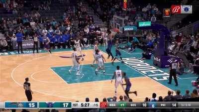 [Highlight] LaMelo lobs it up to Plumlee for the reverse slam!