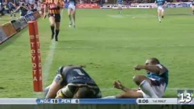 [TBT] Matt Bowen runs past the entire Penrith defense, laughs at Craig Gower and scores a 90 metre try from nothing.