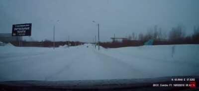 Speeding on icy road