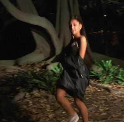 Ari almost popping out