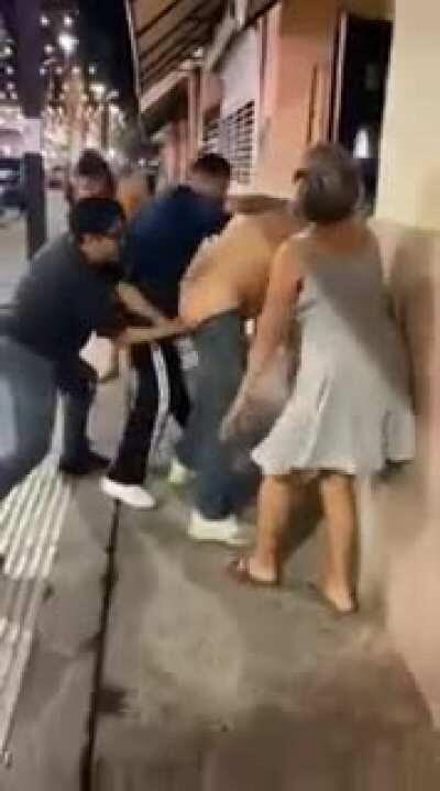 Guy puts finger in mans azz during fight