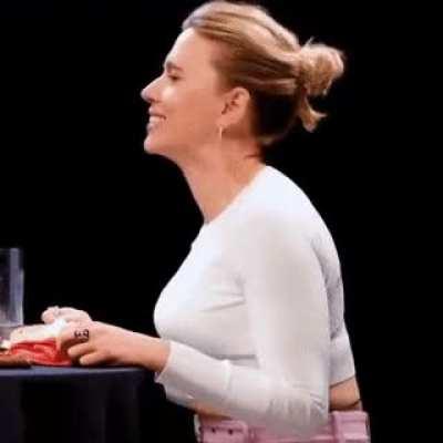 Scarlett Johansson riding like a pro