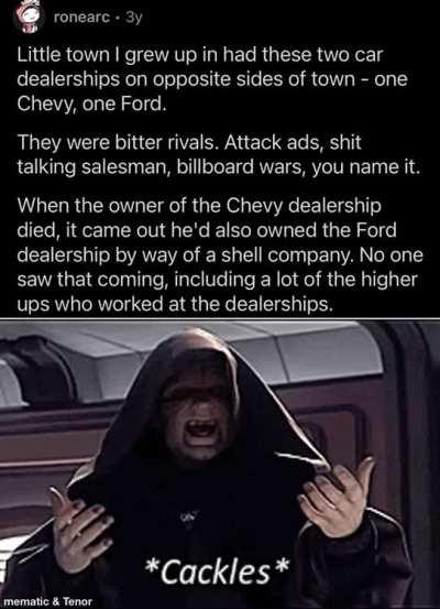 I think the Chevy owner might be a Sith Lord