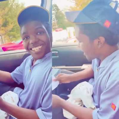 Teen’s reaction to his first paycheck from McDonald’s - “Let’s take it to the bank then”